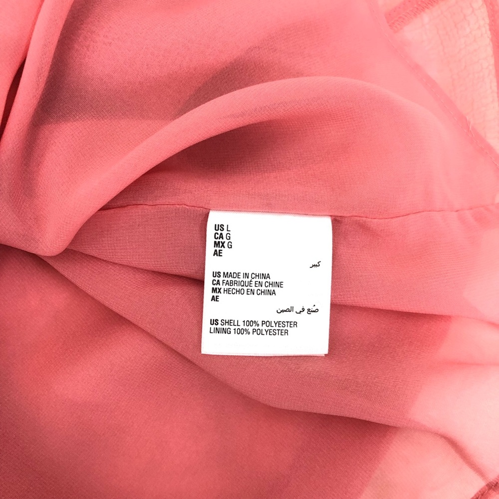 INC International Concepts Sheer Off The Shoulder Blouse • Sz L • Coral Pink EUC - Picture 9 of 10